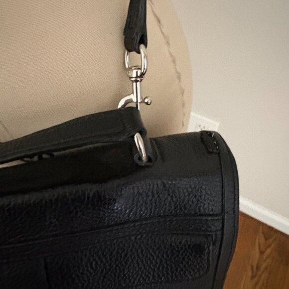 REBECCA MINKOFF Black Pebbled Leather Top Handle Crossbody Bag - Picture 3 of 10